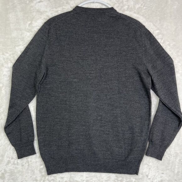 Club Room Luxury Men's Sweater Fine Wool Sz M Gray Crew Neck Business Travel - Picture 6 of 8